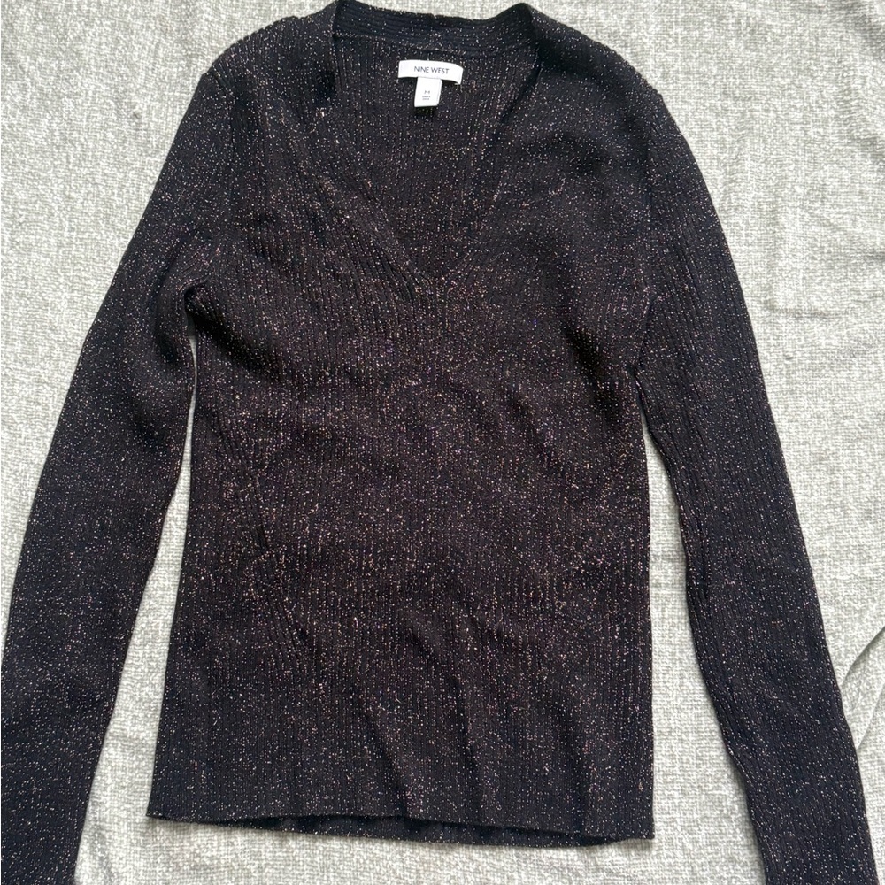 Nine West Black V-Neck Sweater
